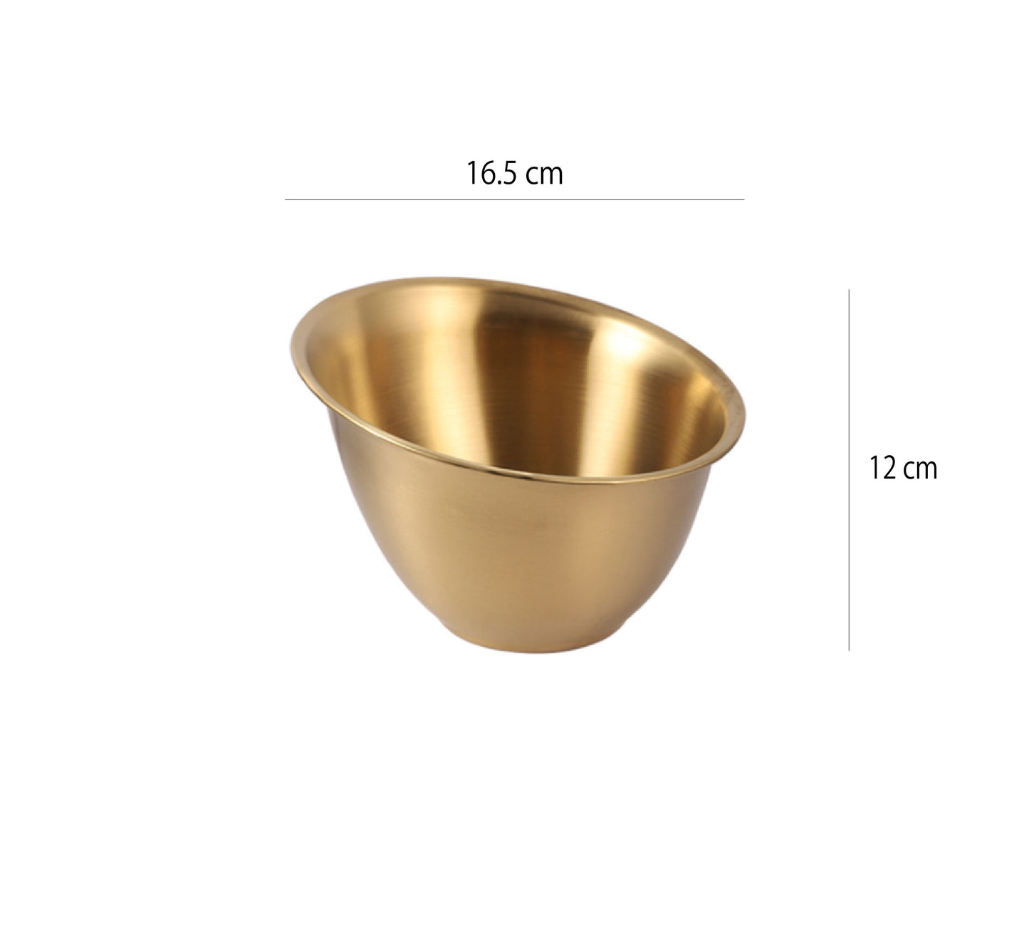 金屬沙拉碗 | 啞光金 | 16.5 cm 不鏽鋼 中斜口碗 - 好生活實驗所