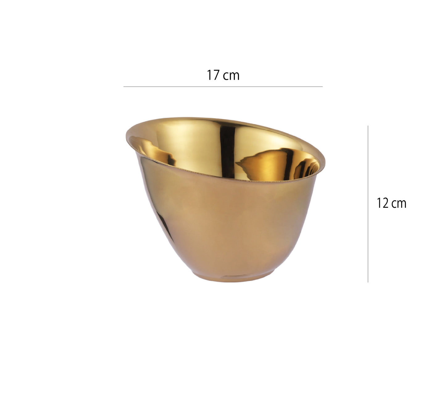 金屬沙拉碗 | 亮光金 | 17 cm 加厚不鏽鋼 中斜口碗 - 好生活實驗所