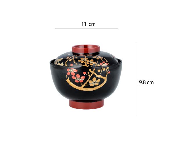 日式吸物蓋碗 | 金枝紅梅 | 口徑9.5~11 cm 食品級ABS 碗