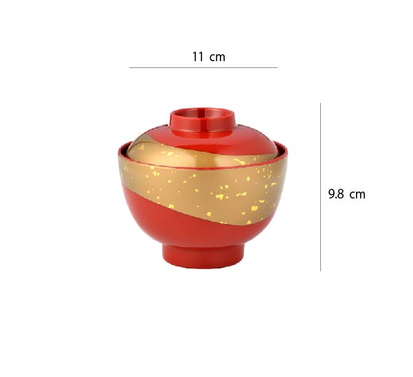 日式吸物蓋碗 | 流金紅 | 口徑9.5~11 cm 食品級ABS 碗