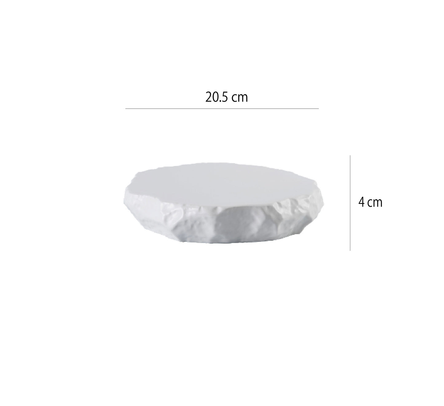 石紋盤 | 啞光白 | 20.5 cm 陶瓷 中平盤 - 好生活實驗所