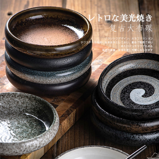 窯變釉盤 | 高山流雲(白黑) | 14cm 陶瓷 小深盤