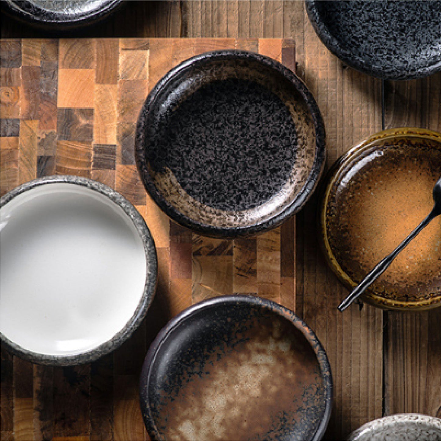 窯變釉盤 | 高山流雲(白黑) | 14cm 陶瓷 小深盤