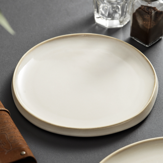 不規則折邊盤 | 杏白 | 15~29.5 cm 陶瓷 平盤
