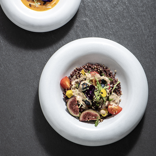 意境凹型盤 | 雲霧白 | 20 cm 陶瓷 中淺盤