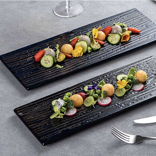 日式意境長方盤 | 星空藍 | 38.5cm 陶瓷 加大平盤