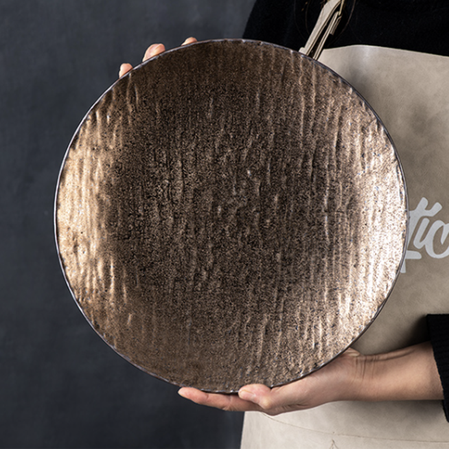 石紋盤 | 金 | 31.5 cm 陶瓷 大圓淺盤