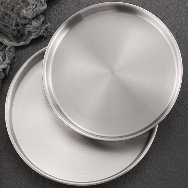 不鏽鋼圓盤 | 啞光金 | 25 cm 不鏽鋼 圓淺盤