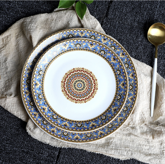 波希米亞花盤 | 碎滿花 | 直徑23 cm 陶瓷 中淺盤