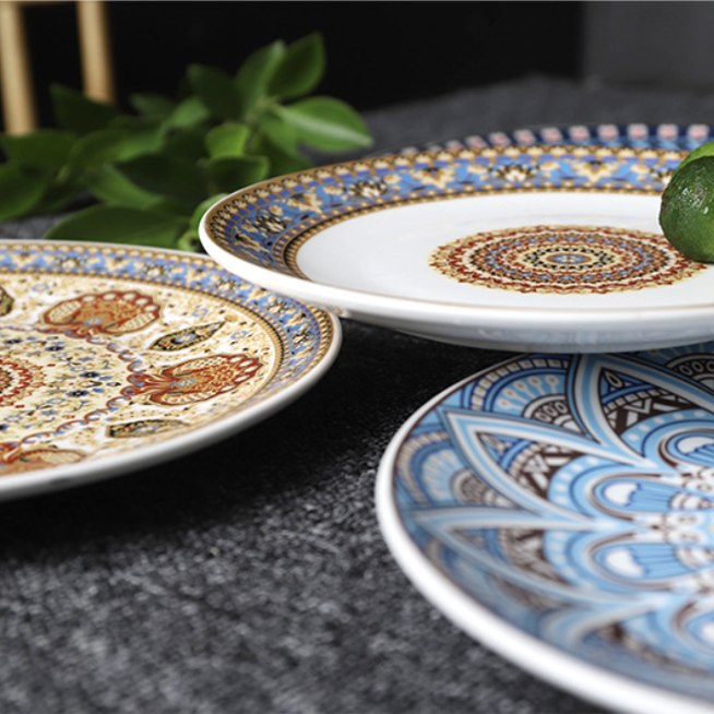 波希米亞花盤 | 羅馬綠 | 直徑20 cm 陶瓷 中淺盤