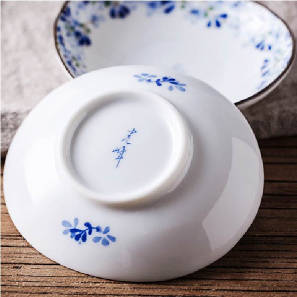 日本製光峰美濃燒 | 小藍芽 | 長 11~13.3 cm 陶瓷 碟 - 好生活實驗所