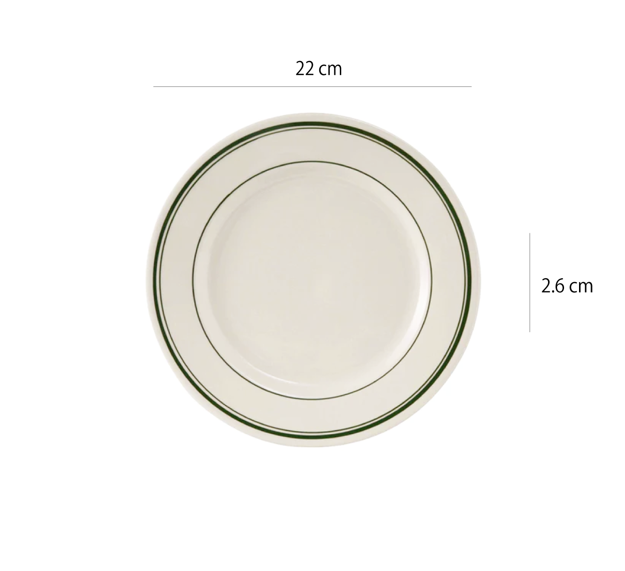 美國TUXTON綠線系列 | 白 | 直徑 18~30 cm 陶瓷 圓平盤