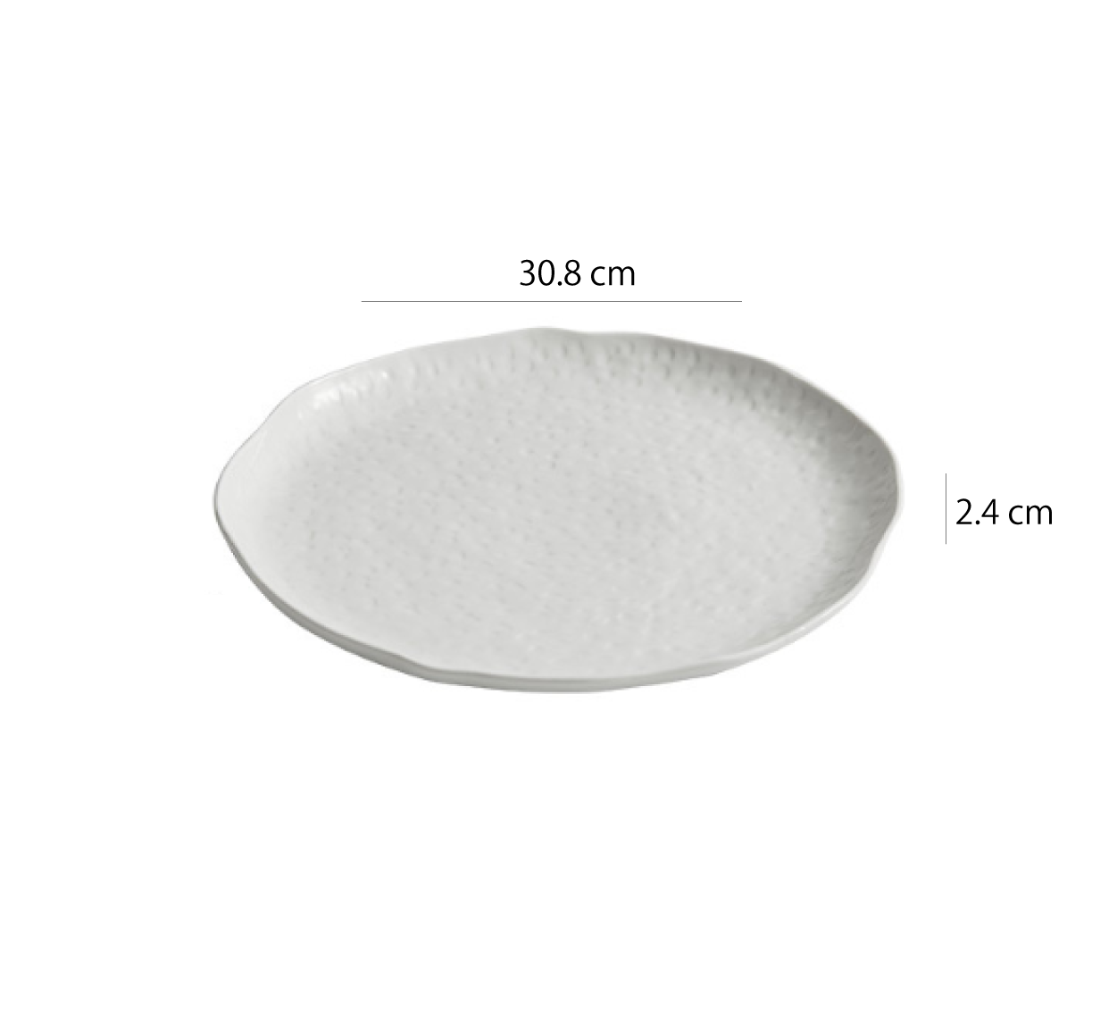 極簡捶紋星雲系列 | 白 | 直徑21.5~30.8 cm 陶瓷 翹邊盤