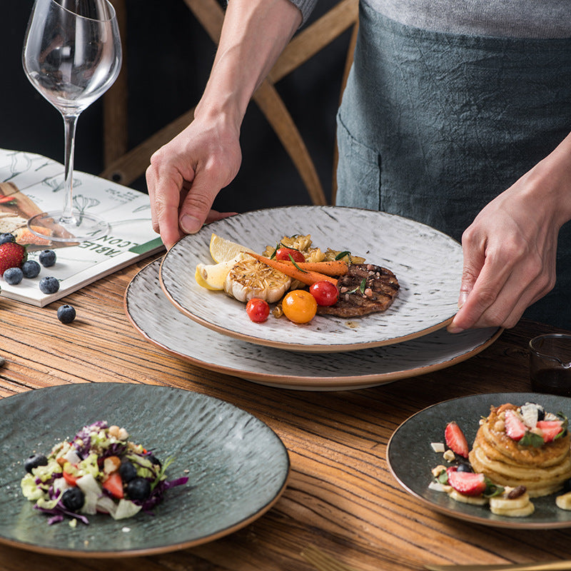 石紋盤 | 雲霧白 | 31 cm 陶瓷 大淺盤