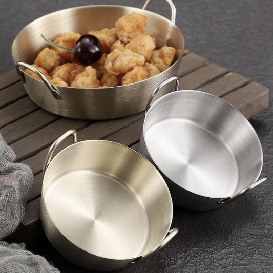 雙耳拉絲小吃鍋 | 鋯金 | 8 cm 不鏽鋼 小圓鍋