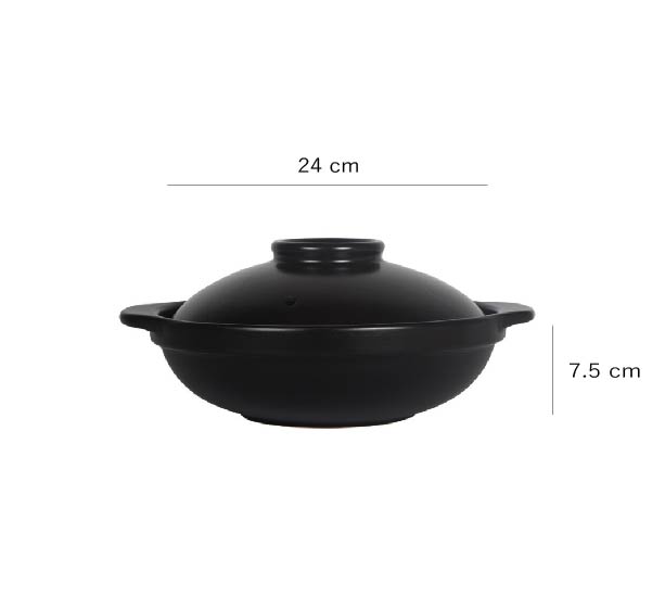 明火砂鍋 | 黑 | 口徑20~30 cm 陶瓷 淺鍋 - 好生活實驗所