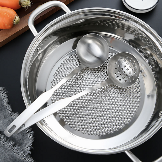 不鏽鋼湯勺 | 啞光銀 | 25 cm 不鏽鋼 小圓湯勺