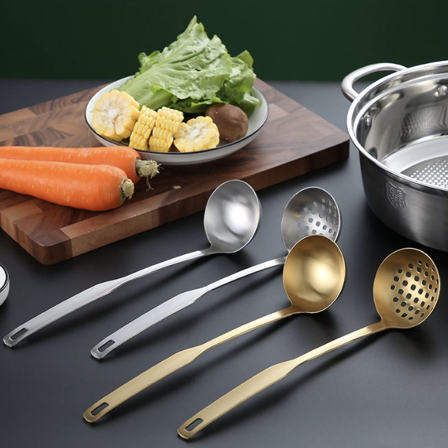 不鏽鋼漏勺 | 啞光銀 | 30 cm 不鏽鋼 大圓漏勺