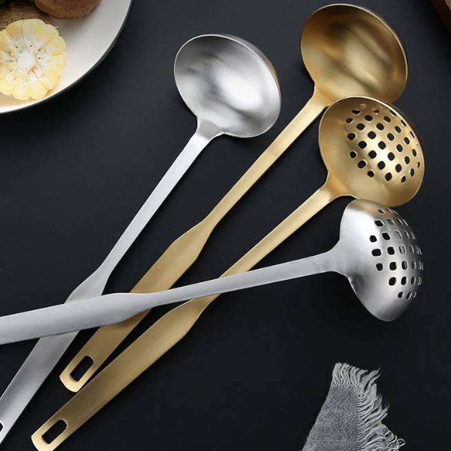 不鏽鋼湯勺 | 啞光銀 | 25 cm 不鏽鋼 小圓湯勺