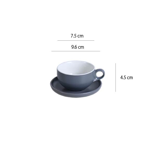 畢斯咖啡杯 | 莫蘭迪藍 | 7.5 cm 陶瓷 小杯盤組 - 好生活實驗所