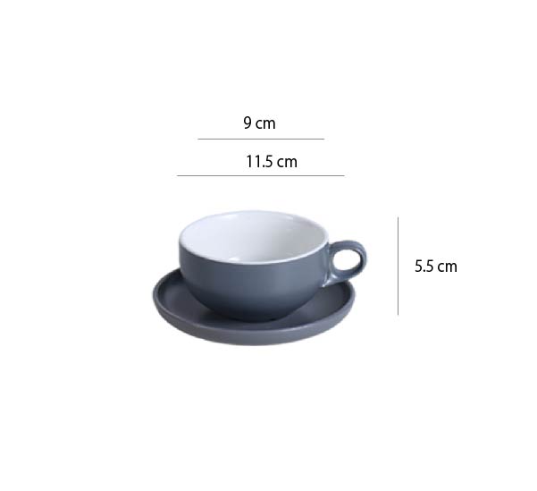 畢斯咖啡杯 | 莫蘭迪藍 | 9 cm 陶瓷 中杯盤組 - 好生活實驗所