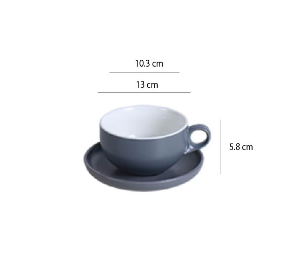 畢斯咖啡杯 | 莫蘭迪藍 | 10.3 cm 陶瓷 大杯盤組 - 好生活實驗所