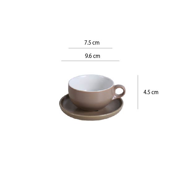 畢斯咖啡杯 | 莫蘭迪棕 | 7.5 cm 陶瓷 小杯盤組 - 好生活實驗所