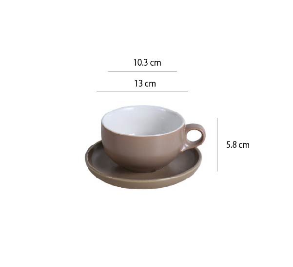 畢斯咖啡杯 | 莫蘭迪棕 | 10.3 cm 陶瓷 大杯盤組