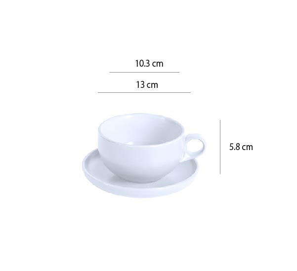 畢斯咖啡杯 | 純白 | 10.3 cm 陶瓷 大杯盤組 - 好生活實驗所