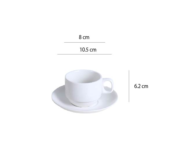 古典咖啡杯 | 白 | 8 cm 陶瓷 杯盤組 - 好生活實驗所