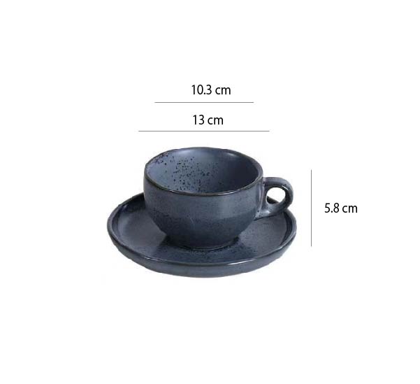 畢斯咖啡杯 | 石黑 | 10.3 cm 陶瓷 大杯盤組 - 好生活實驗所