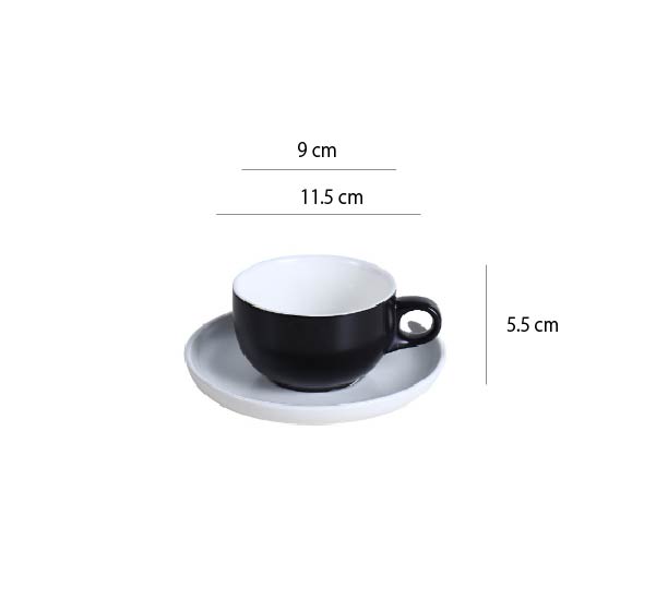 畢斯咖啡杯 | 黑 | 9 cm 陶瓷 中杯盤組 - 好生活實驗所