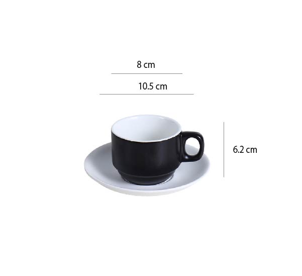 古典咖啡杯 | 黑 | 8 cm 陶瓷 杯盤組 - 好生活實驗所