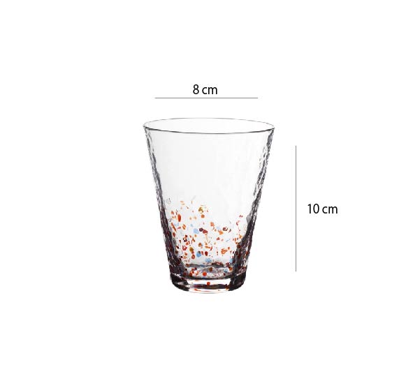 捶目紋玻璃杯 | 魅紅 | 高8 cm 玻璃 豬口杯