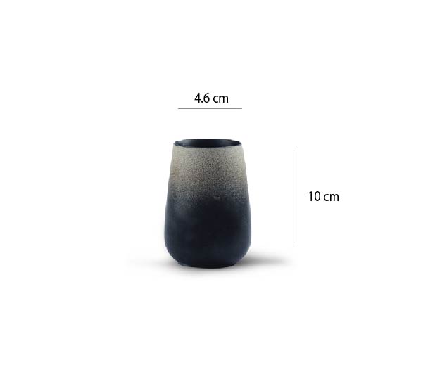 手工粗陶隔熱杯 | 深灰 | 高10 cm 陶瓷 圓肚杯 - 好生活實驗所
