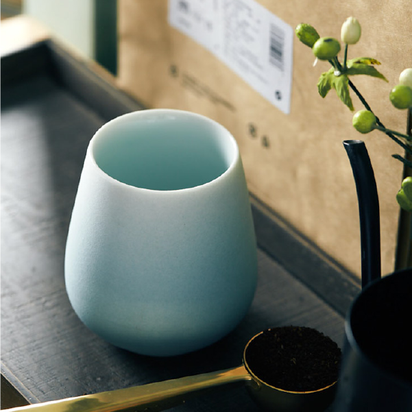 日式粗陶手工馬克杯 | 煙藍 | 高9~10 cm 陶瓷 圓肚杯 - 好生活實驗所