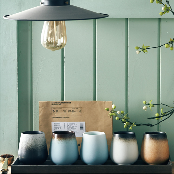 日式粗陶手工馬克杯 | 煙紅 | 高10 cm 陶瓷 大圓肚杯