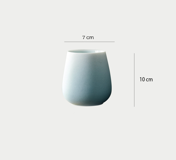 日式粗陶手工馬克杯 | 煙藍 | 高9~10 cm 陶瓷 圓肚杯 - 好生活實驗所