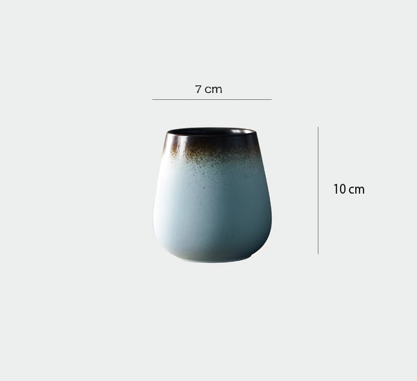 日式粗陶手工馬克杯 | 樸藍 | 高9~10 cm 陶瓷 圓肚杯 - 好生活實驗所