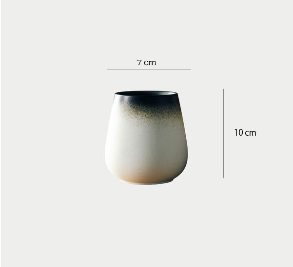 日式粗陶手工馬克杯 | 牙白 | 高10 cm 陶瓷 大圓肚杯