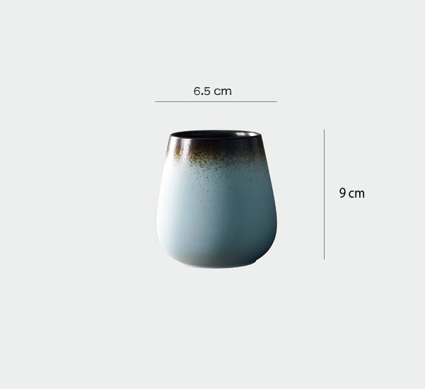 日式粗陶手工馬克杯 | 樸藍 | 高9~10 cm 陶瓷 圓肚杯