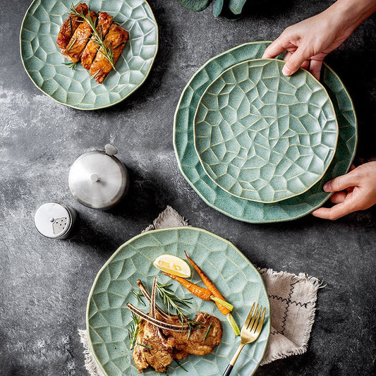 絲瓜葉紋盤 | 暮青 | 26.5 cm 陶瓷 大平盤