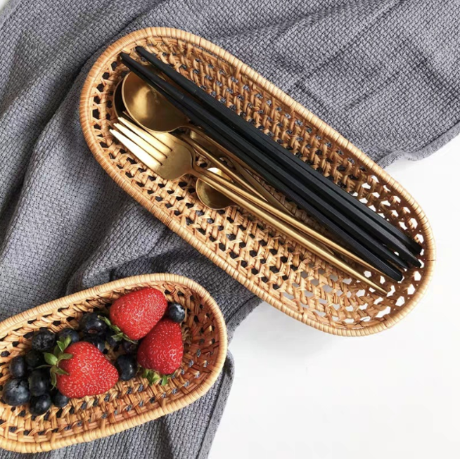 天然藤編收納盒 | 原色 | 27 cm 藤編 大籃