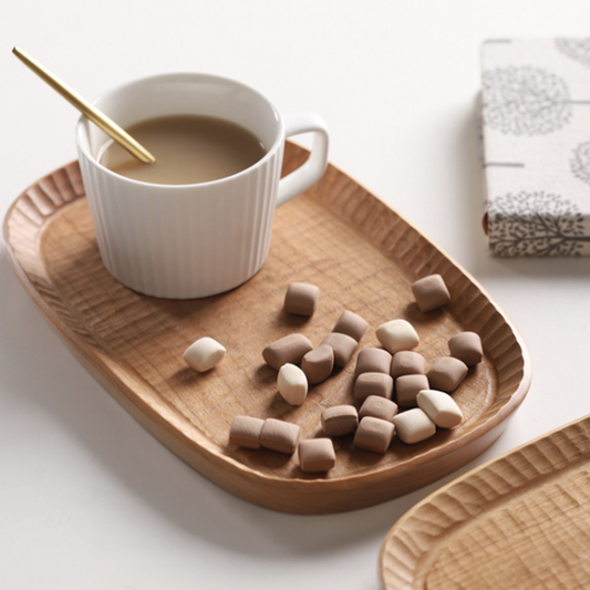 實木手工雕刻盤 | 胡桃木 | 25 cm 實木 盤/拖盤