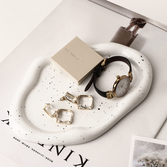 不規則雲朵托盤 | 潑墨 | 27 cm 陶瓷 大深盤