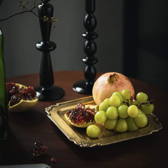 復古黃銅托盤 | 銅 | 長 22 cm 印度黃銅 正方淺口盤