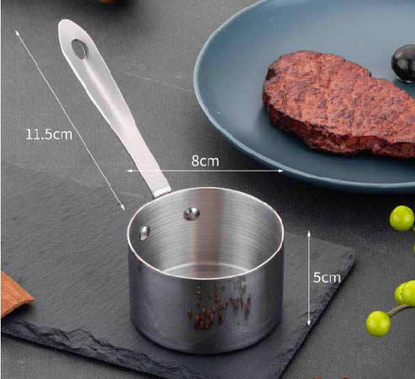 不鏽鋼醬料鍋 | 銀 | 口徑5.3~8 cm 304不鏽鋼 1/4~1/1長鋼柄鍋