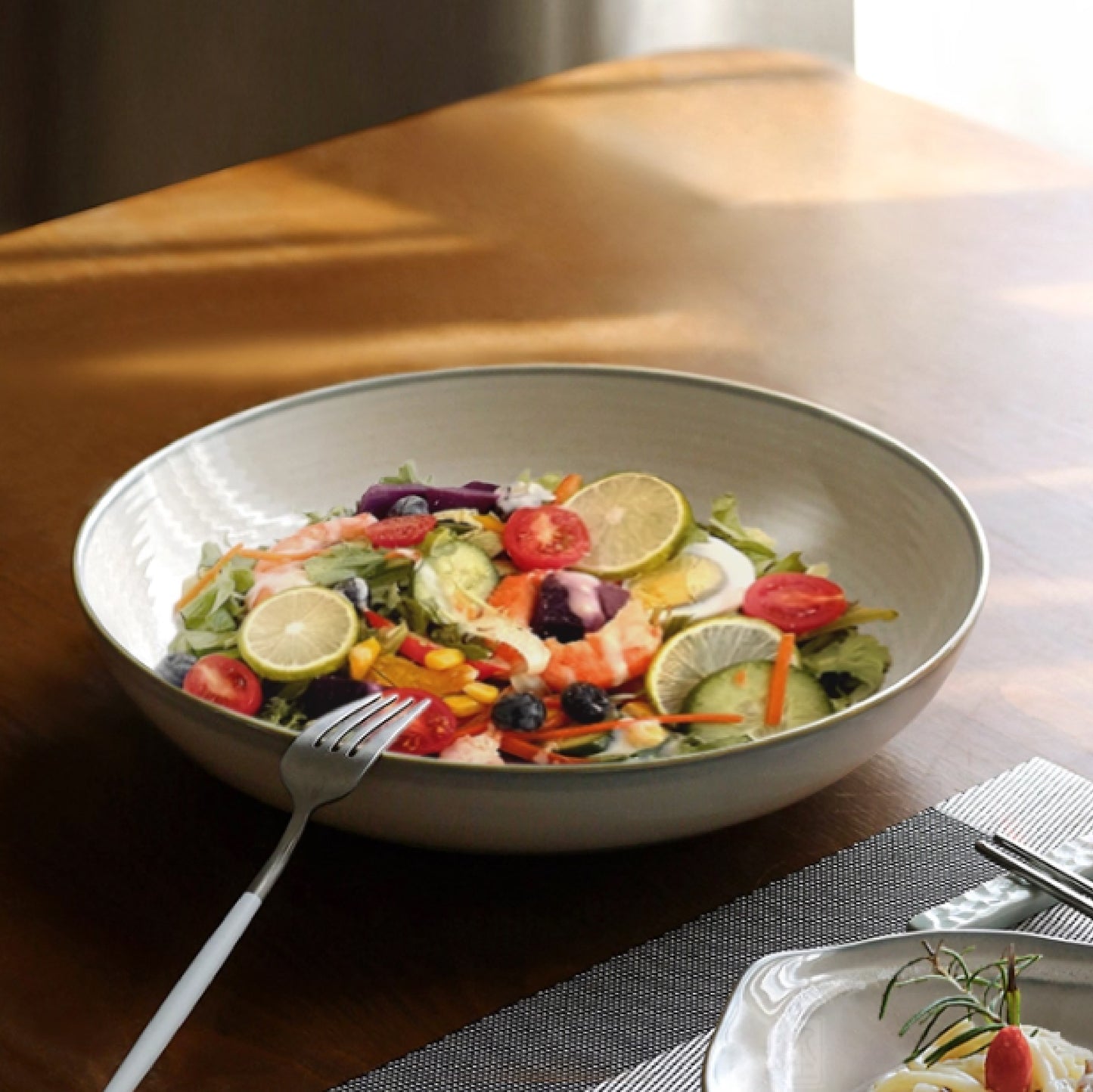 粗陶窯變圓深盤 | 4色 | 直徑 30 cm 陶瓷 圓深盤