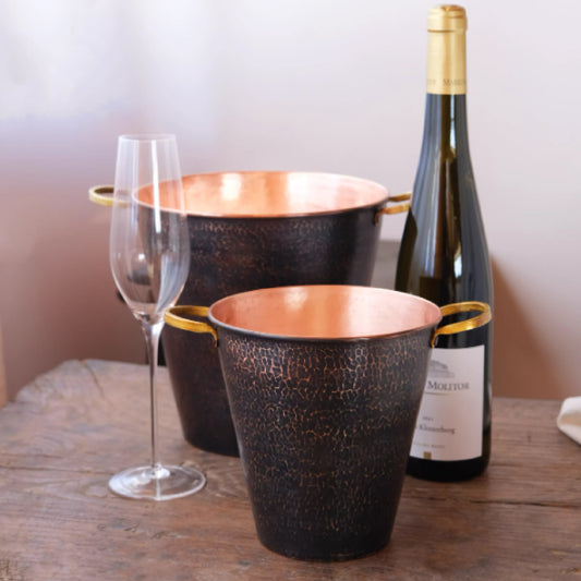 手工純銅雙耳冰桶 | 2色 | 口徑 15~20 cm 銅 冰桶