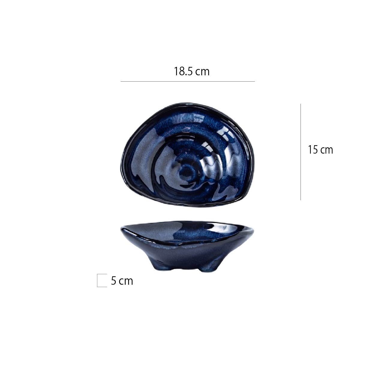 窯變釉三足異型碗 | 藍色 | 18.5cm 陶瓷 不規則碗 - 好生活實驗所